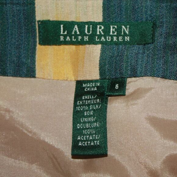 Lauren Ralph Lauren 100% Silk Pleated Skirt Size 6 - Picture 11 of 11